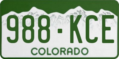 CO license plate 988KCE