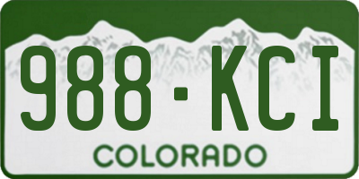 CO license plate 988KCI