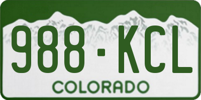 CO license plate 988KCL