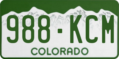 CO license plate 988KCM