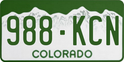 CO license plate 988KCN