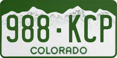 CO license plate 988KCP