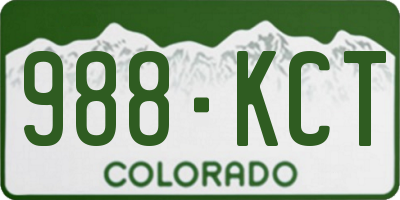 CO license plate 988KCT
