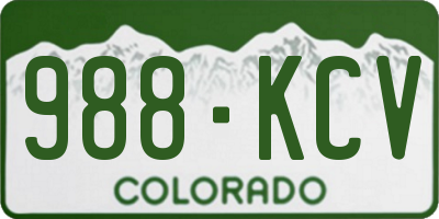 CO license plate 988KCV