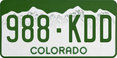 CO license plate 988KDD