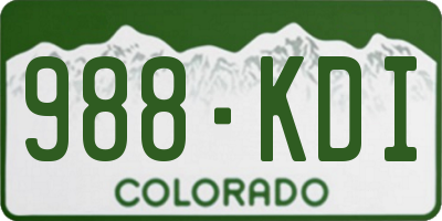 CO license plate 988KDI
