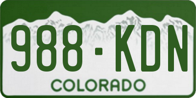 CO license plate 988KDN