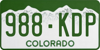 CO license plate 988KDP