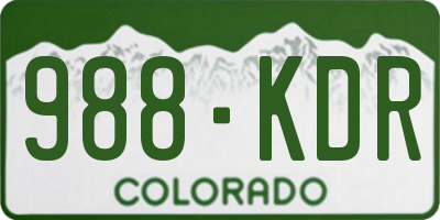 CO license plate 988KDR