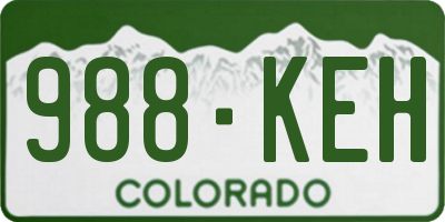 CO license plate 988KEH