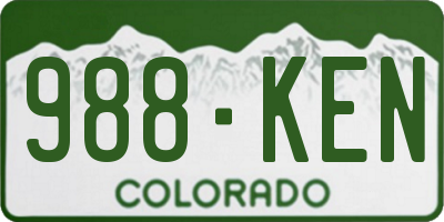 CO license plate 988KEN