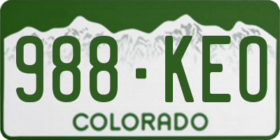 CO license plate 988KEO