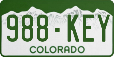 CO license plate 988KEY
