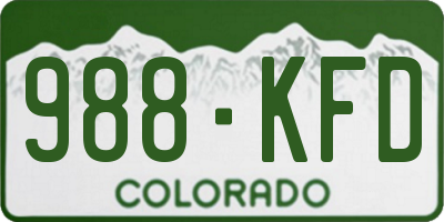 CO license plate 988KFD