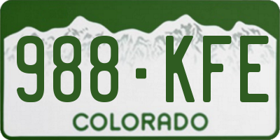 CO license plate 988KFE
