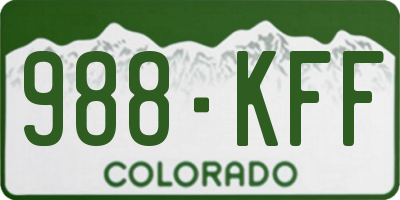 CO license plate 988KFF
