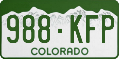 CO license plate 988KFP