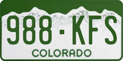 CO license plate 988KFS
