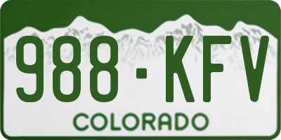 CO license plate 988KFV