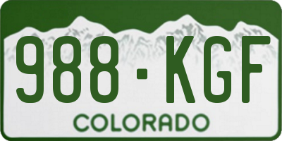 CO license plate 988KGF
