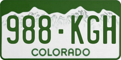 CO license plate 988KGH