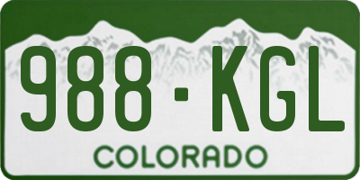 CO license plate 988KGL
