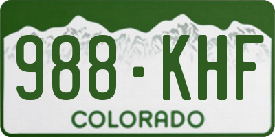 CO license plate 988KHF