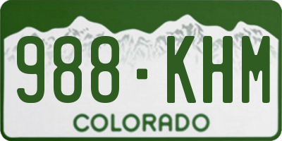 CO license plate 988KHM