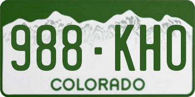 CO license plate 988KHO