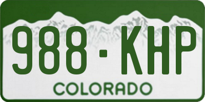 CO license plate 988KHP