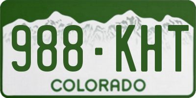 CO license plate 988KHT