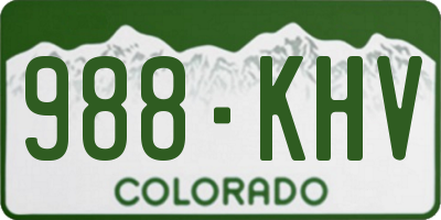 CO license plate 988KHV