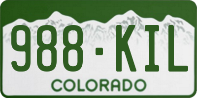 CO license plate 988KIL