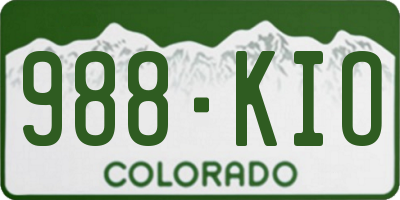 CO license plate 988KIO