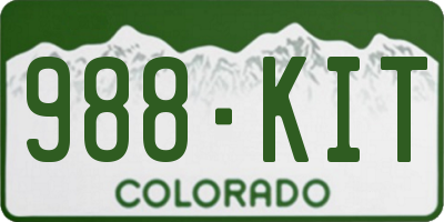 CO license plate 988KIT