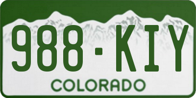 CO license plate 988KIY