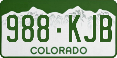 CO license plate 988KJB