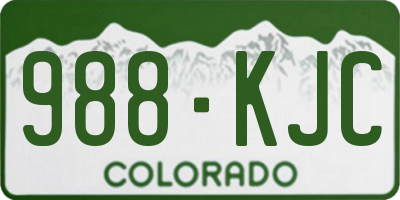 CO license plate 988KJC