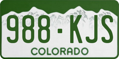 CO license plate 988KJS