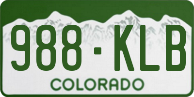 CO license plate 988KLB