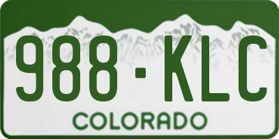 CO license plate 988KLC