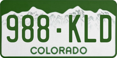 CO license plate 988KLD