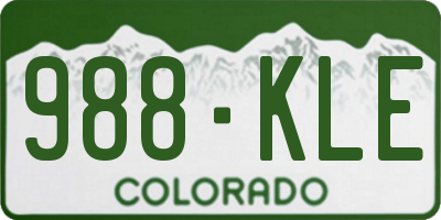 CO license plate 988KLE