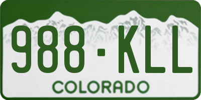 CO license plate 988KLL