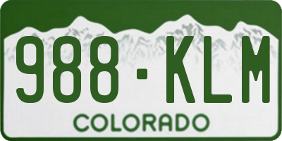 CO license plate 988KLM