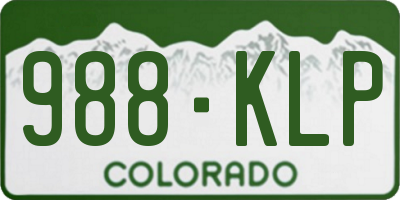 CO license plate 988KLP