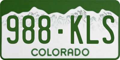 CO license plate 988KLS