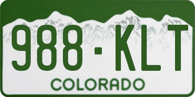 CO license plate 988KLT