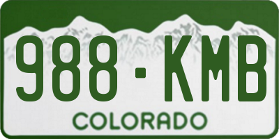 CO license plate 988KMB