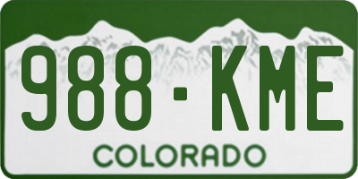 CO license plate 988KME